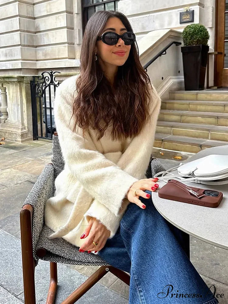 White Woolen Mix Short Coat