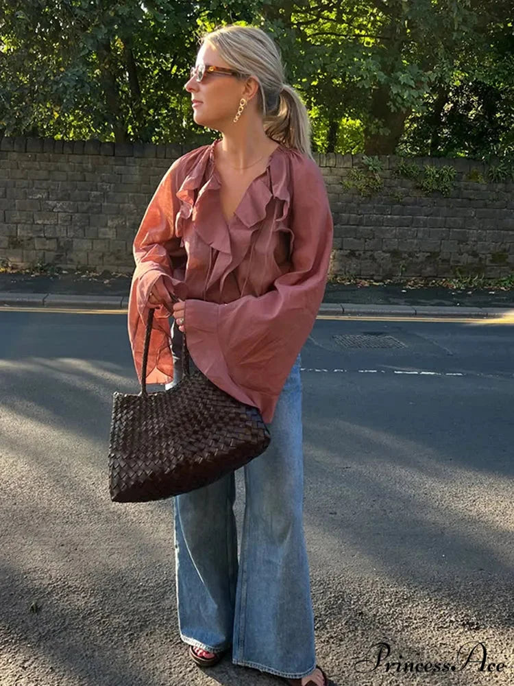 Wide Sleeve Shortened Top