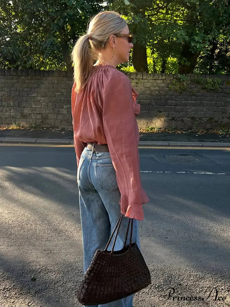 Wide Sleeve Shortened Top