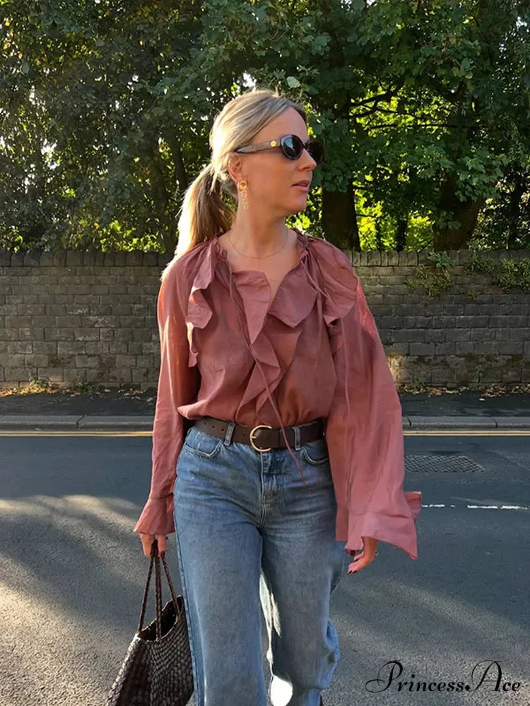 Wide Sleeve Shortened Top