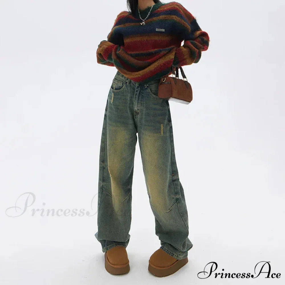 Wide Y2k Vintage Baggy Distressed Streetwear Denim Jean