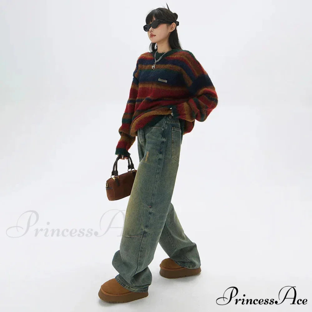 Wide Y2k Vintage Baggy Distressed Streetwear Denim Jean