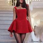 Wine Red Pleated Off Shoulder Glamorous Christmas Party Dress