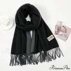 Winter Cashmere Long Warm Hijab Wrap Solid Pashmina Scarf Female