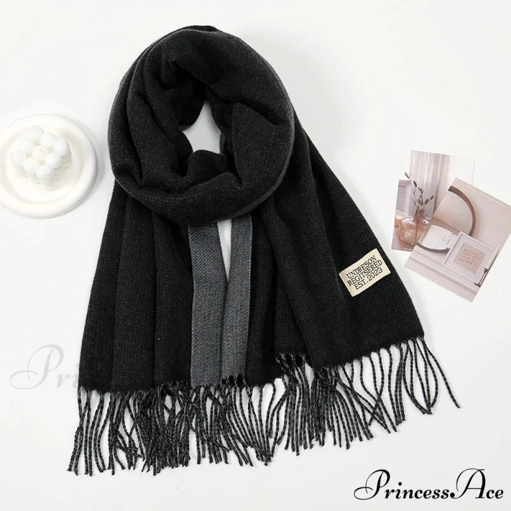 Winter Cashmere Long Warm Hijab Wrap Solid Pashmina Scarf Female