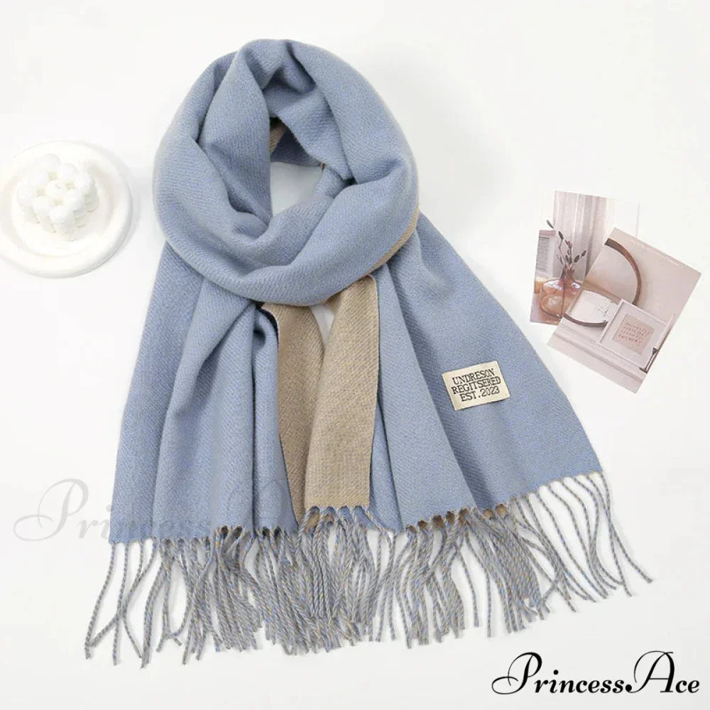 Winter Cashmere Long Warm Hijab Wrap Solid Pashmina Scarf Female