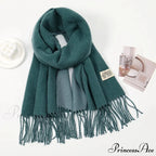 Winter Cashmere Long Warm Hijab Wrap Solid Pashmina Scarf Female