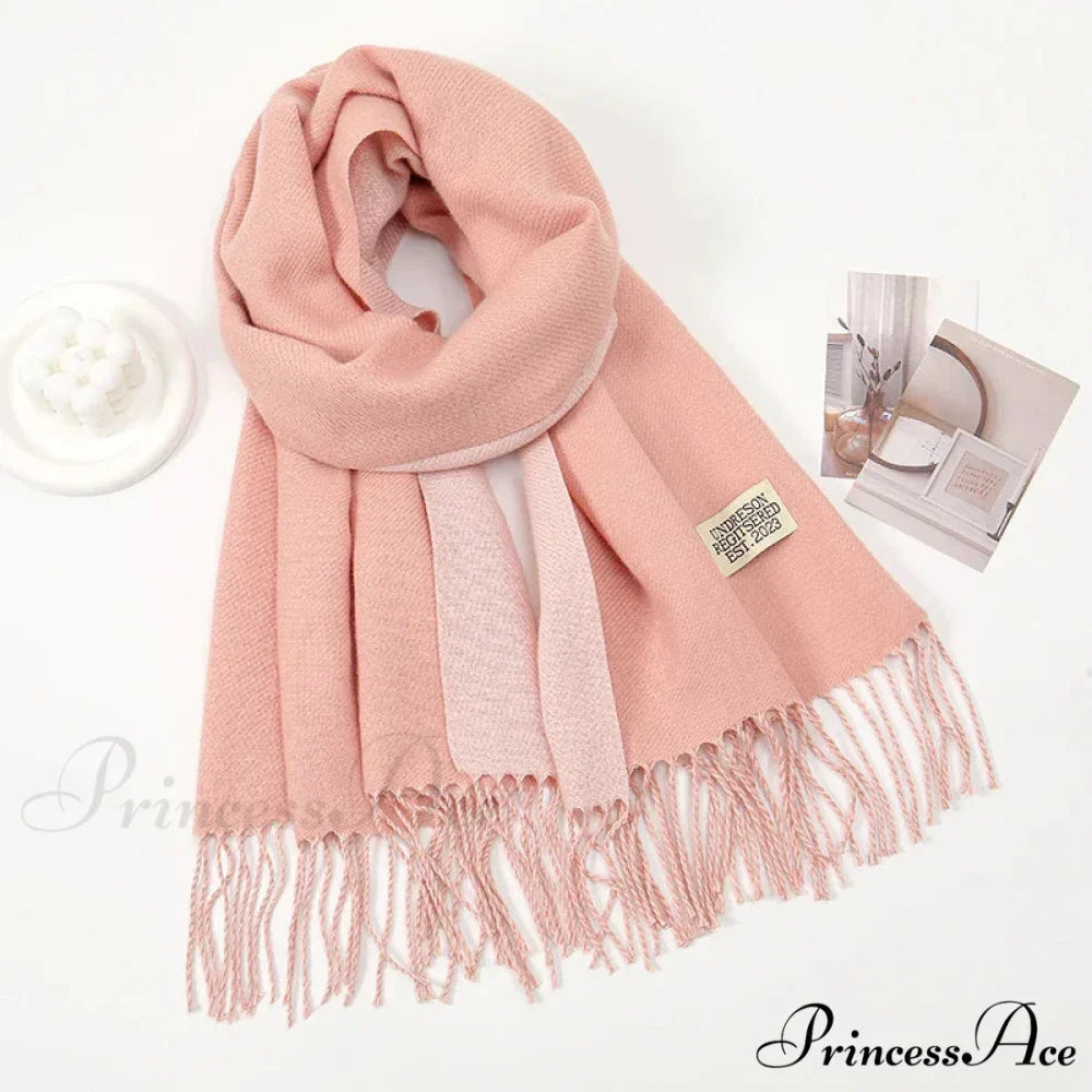 Winter Cashmere Long Warm Hijab Wrap Solid Pashmina Scarf Female