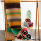 Winter Plaid Cashmere Poncho Tassel Scarf - Luxury Warm Thickened Unisex