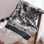 Winter Plaid Cashmere Poncho Tassel Scarf - Luxury Warm Thickened Unisex