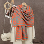 Winter Plaid Cashmere Poncho Tassel Scarf - Luxury Warm Thickened Unisex