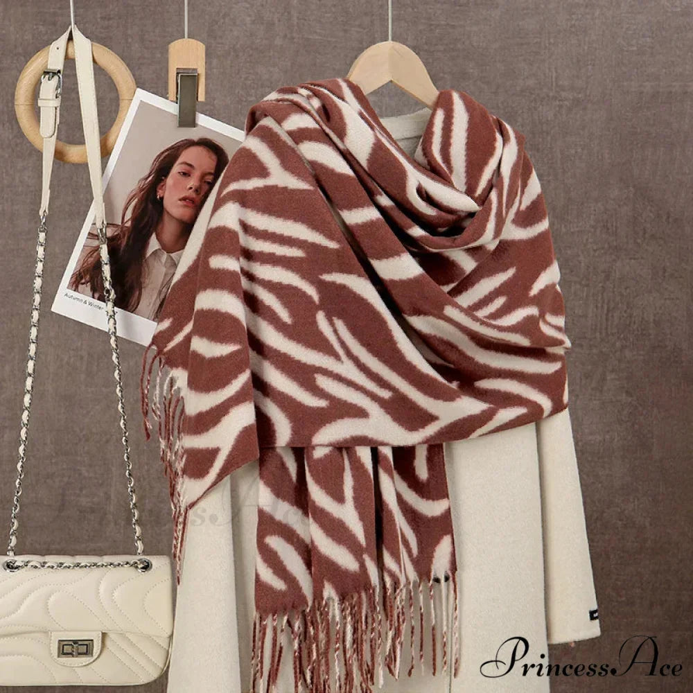 Winter Plaid Cashmere Poncho Tassel Scarf - Luxury Warm Thickened Unisex