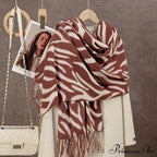 Winter Plaid Cashmere Poncho Tassel Scarf - Luxury Warm Thickened Unisex
