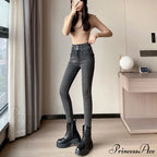 Winter Plus Velvet Skinny Women Stretch Denim Trousers Retro Patchwork Autumn Warm Thick Pencil Pants Jean