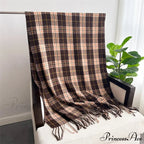 Winter Warm Cashmere-Like Plaid Blanket Wrap Scarf for Women