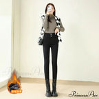 Winter Warm Women High Waist Skinny Thick Velvet Casual Lady Denim Pencil Pants Plus Size Fleece Slim Fit Stretch Trousers Jean