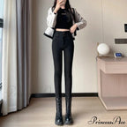 Winter Women Stretch Skinny Retro Patchwork Warm Thick Pencil Pants Slim Stretch Denim Trousers Jean