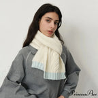 Winter Wool Blend Elegant Minimalist Two Color Splicing Scarf