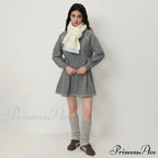 Winter Wool Blend Elegant Minimalist Two Color Splicing Scarf