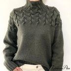 Wired Cable Knit High Neck Monochrome Jumper