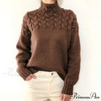 Wired Cable Knit High Neck Monochrome Jumper