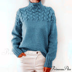 Wired Cable Knit High Neck Monochrome Jumper