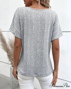 with Button Batwing Tee Arm Detail