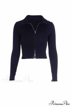with Knit Cardigan Two-way Zipper