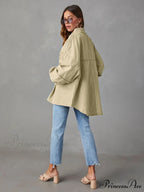 with Raw Jacket Dropped Hem Shoulder