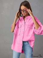 with Raw Jacket Dropped Hem Shoulder