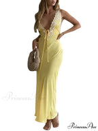 Women Backless Sexy Floral Print Sleeveless Lace V-neck Cocktail Slim Spaghetti Strap Vestidos Party