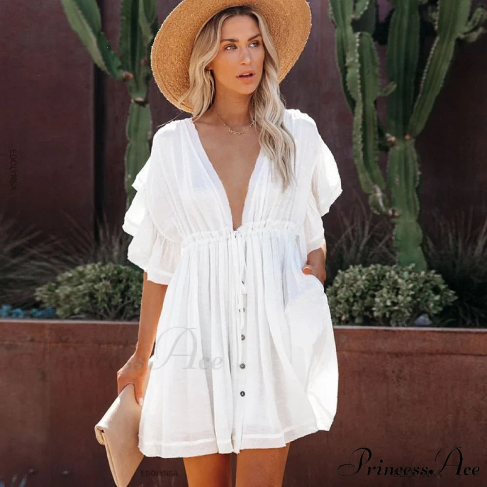 Women Beachwear Bandeau Mini Dress