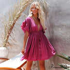 Women Beachwear Bandeau Mini Dress