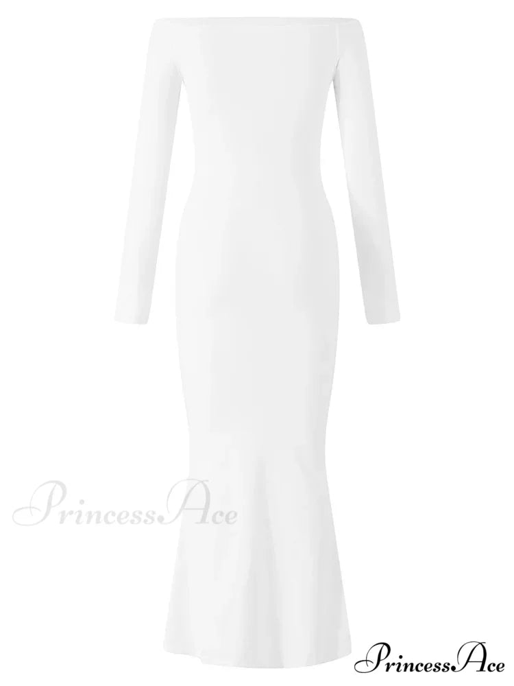 Women Bow Patchwork Sleeve Elegant Solid Slash Neck Off Shoulder Party Beach Club Vestido Streetwear