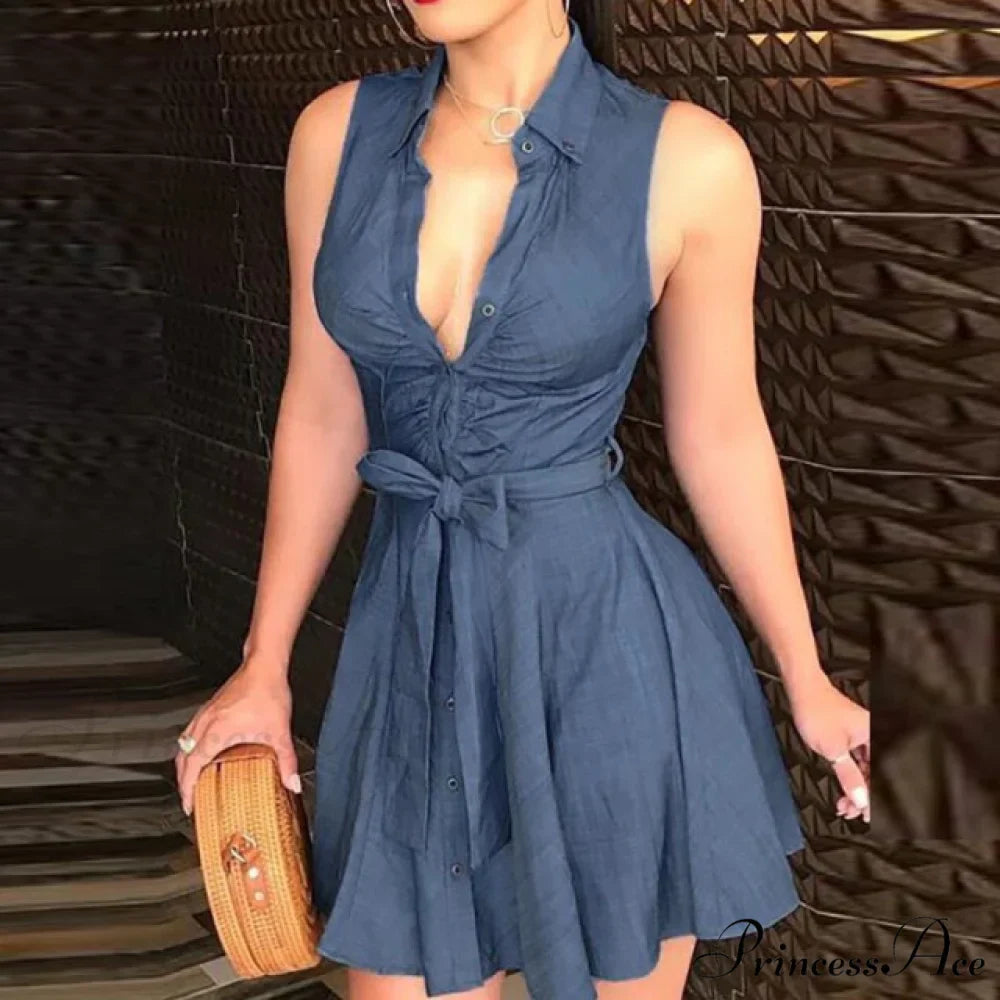 Women Chain Print Sleeveless Dress