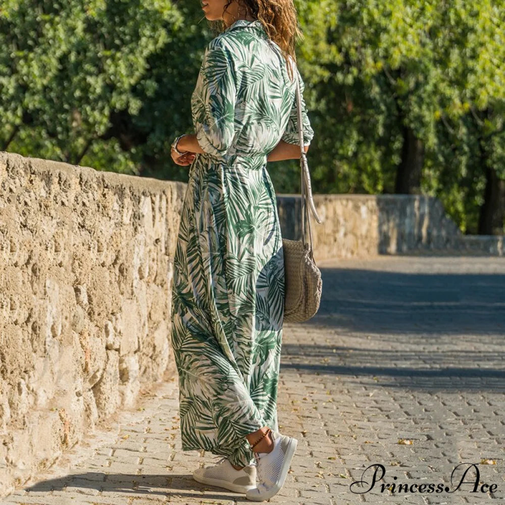 Women Chiffon Button Shirt Dress