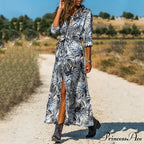 Women Chiffon Button Shirt Dress