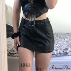 Women Comfy Pu Leather Black Skirt
