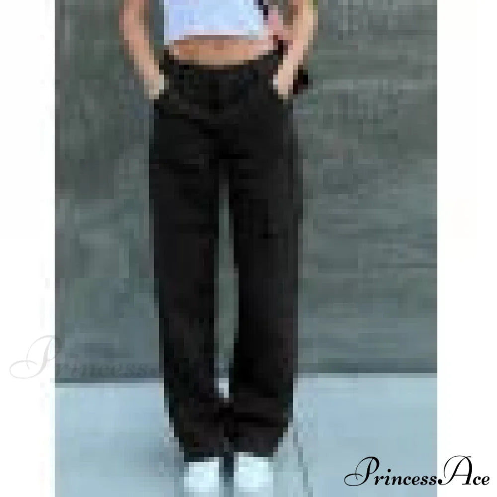 Women Denim Army Green Black Brown Solid Color Casual Fashion Chic Female Cool Girls Streetwear Jeans