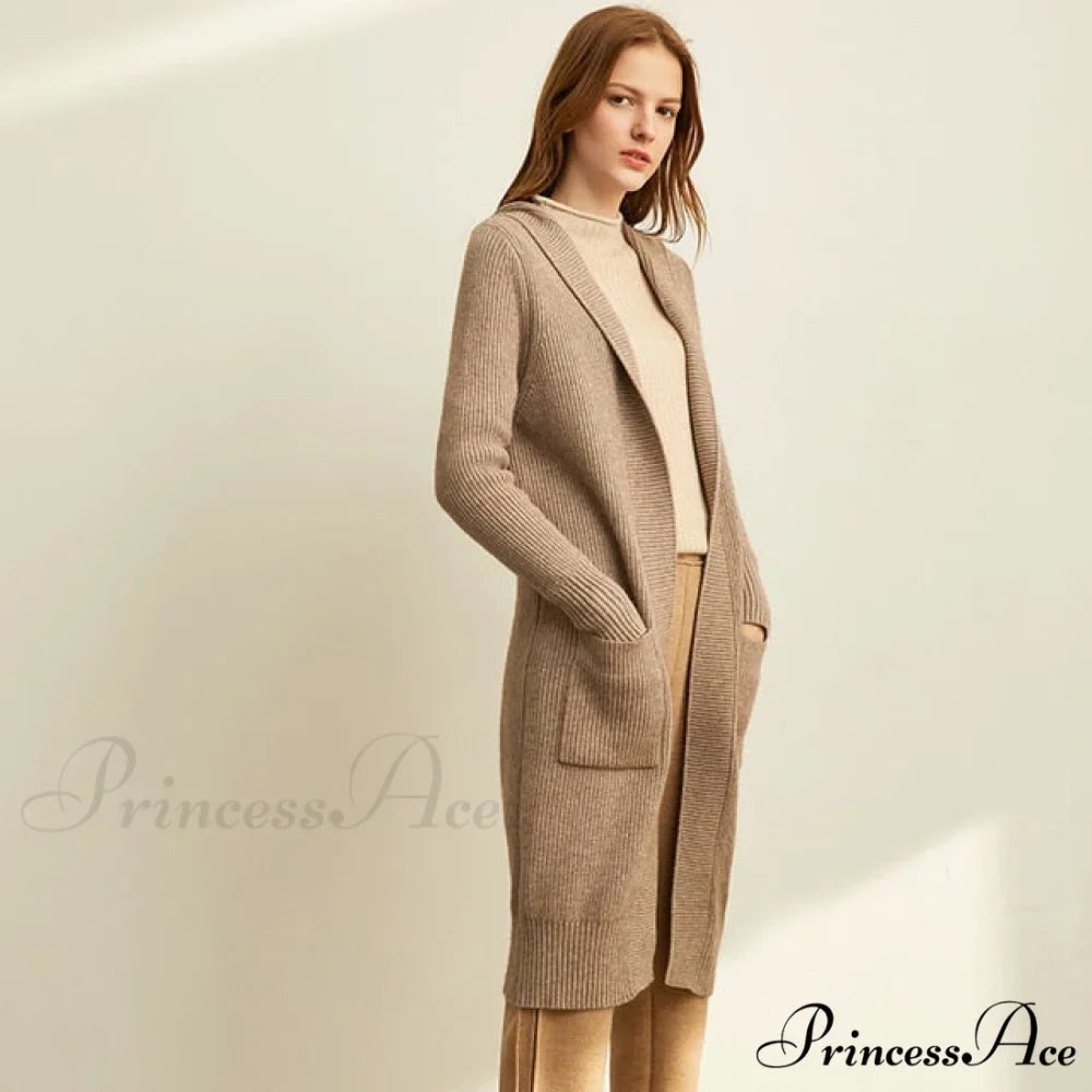 Women Fashion New Loose Hat Long Knitted Female Cardigan