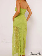 Women Lace V-neck Low Cut Sleeveless Spaghetti Strap Solid Color Bodycon Elegant Party Vestidos