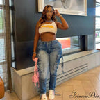 Women Long Cargo Pant Slim Fit Regular Y2K Casual Slim Fit Low Waist Splice Denim Trousers Zipper Summer Jeans