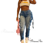 Women Long Cargo Pant Slim Fit Regular Y2K Casual Slim Fit Low Waist Splice Denim Trousers Zipper Summer Jeans