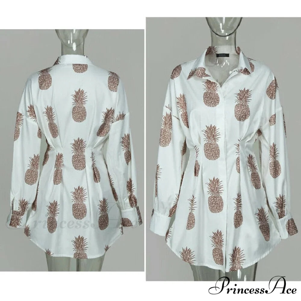 Women Long Sleeve Mini Shirt Dress