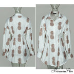 Women Long Sleeve Mini Shirt Dress