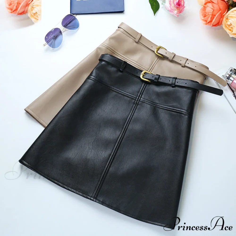 Women New Trend PU Leather Pencil Skirt