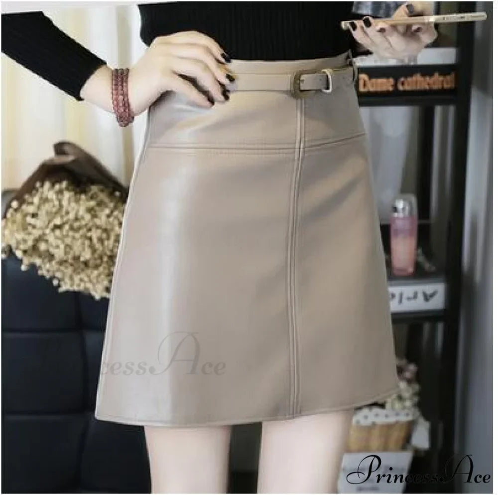 Women New Trend PU Leather Pencil Skirt