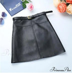 Women New Trend PU Leather Pencil Skirt