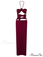 Women Sexy Halter Hollow Out Y2K Off Shoulder Backless Slim 3D Flowers Vestidos Night Party Clubwear