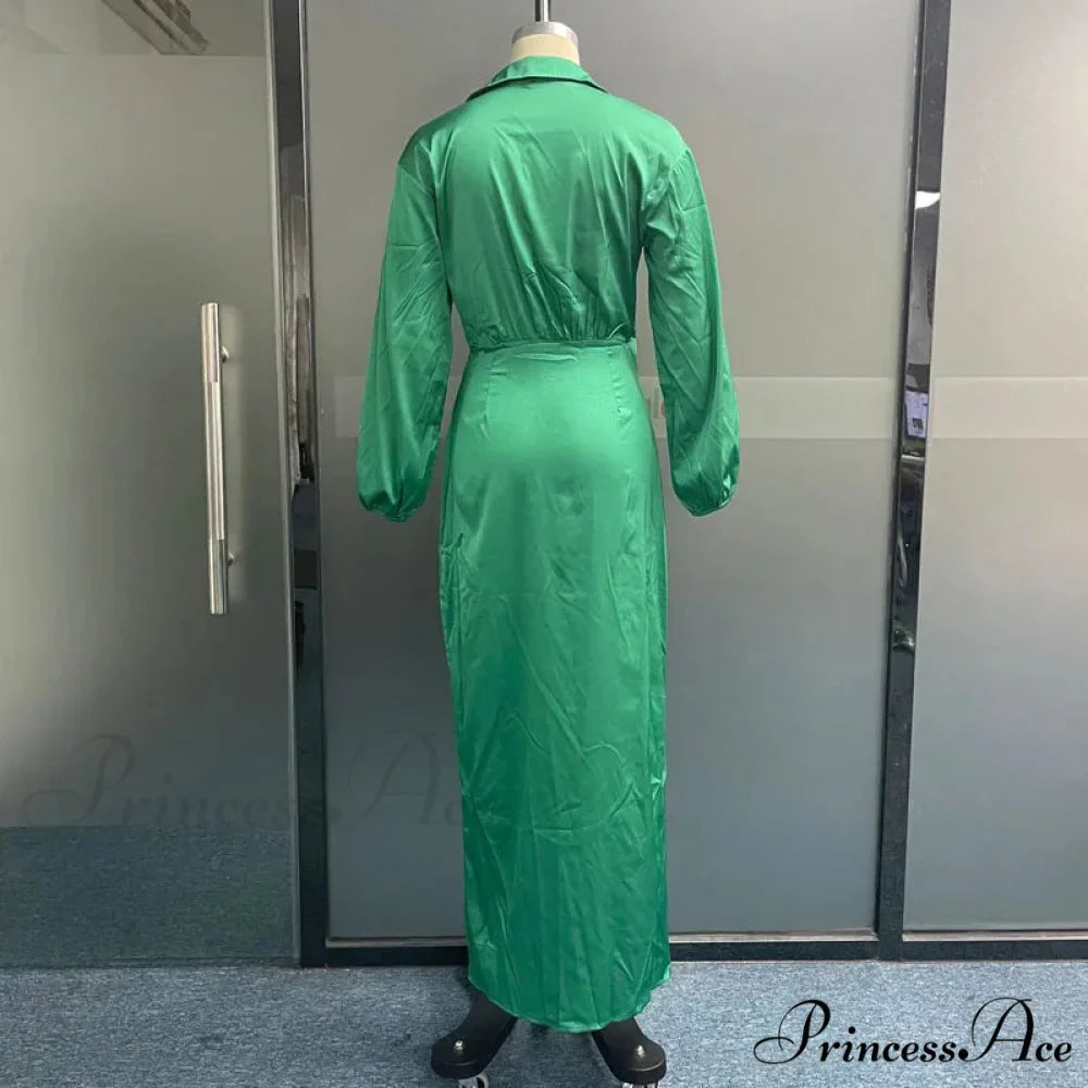 Women Sleeve V Neck Pleated Beach Party Maxi Dress